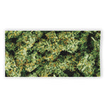 Green Weed Print Beach Towel