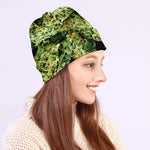 Green Weed Print Beanie