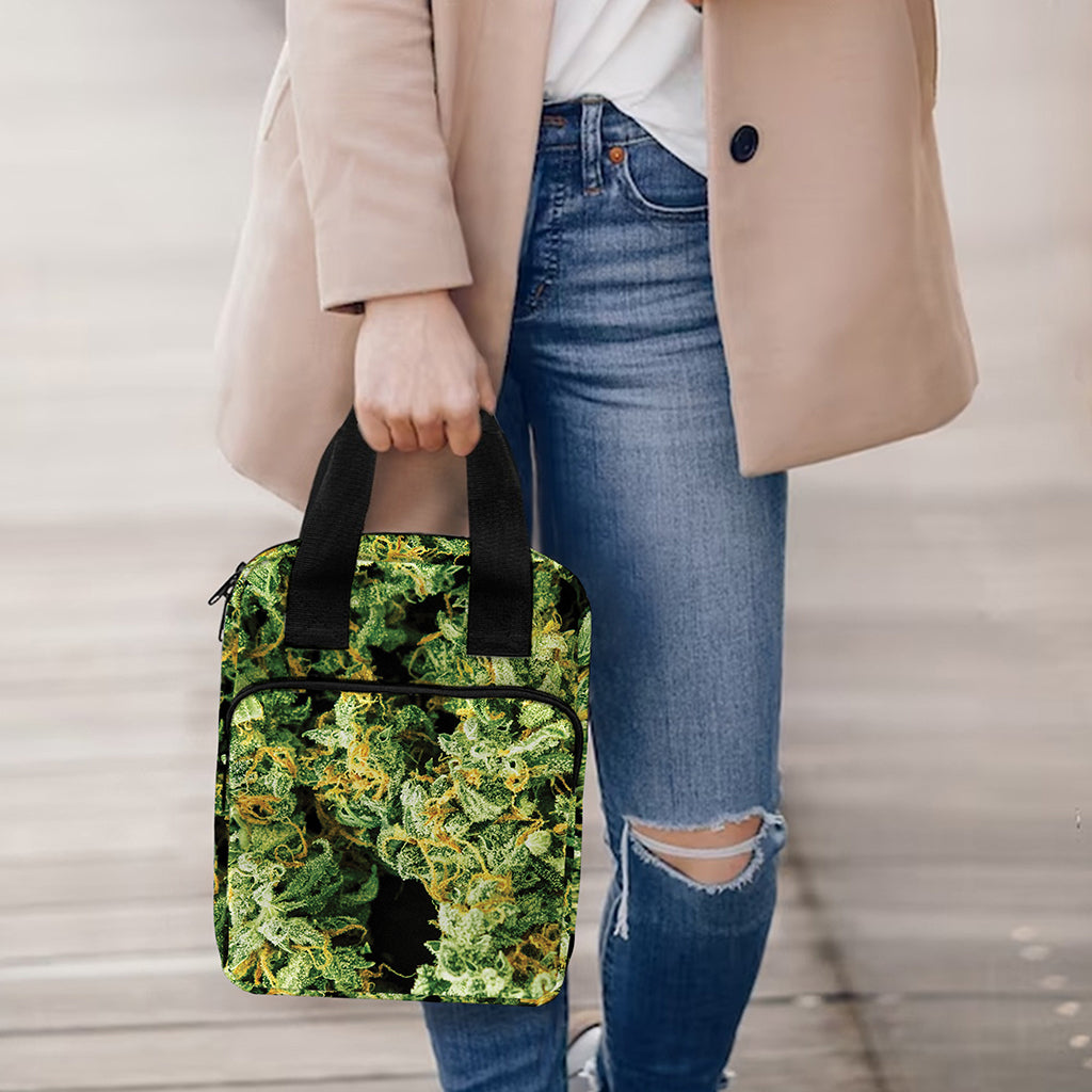 Green Weed Print Bible Tote Bag