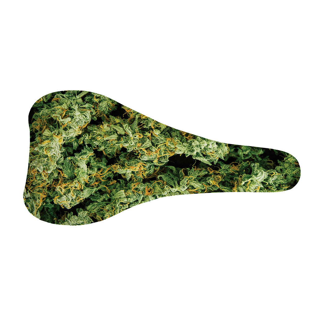 Green Weed Print Bicycle Seat Cover