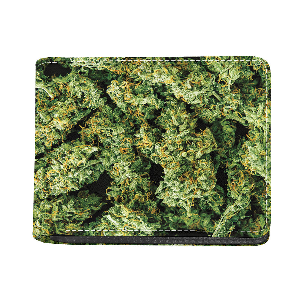 Green Weed Print Bifold Wallet