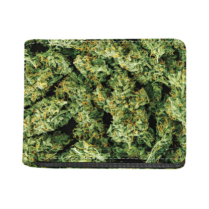 Green Weed Print Bifold Wallet