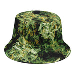 Green Weed Print Bucket Hat