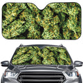 Green Weed Print Car Windshield Sun Shade