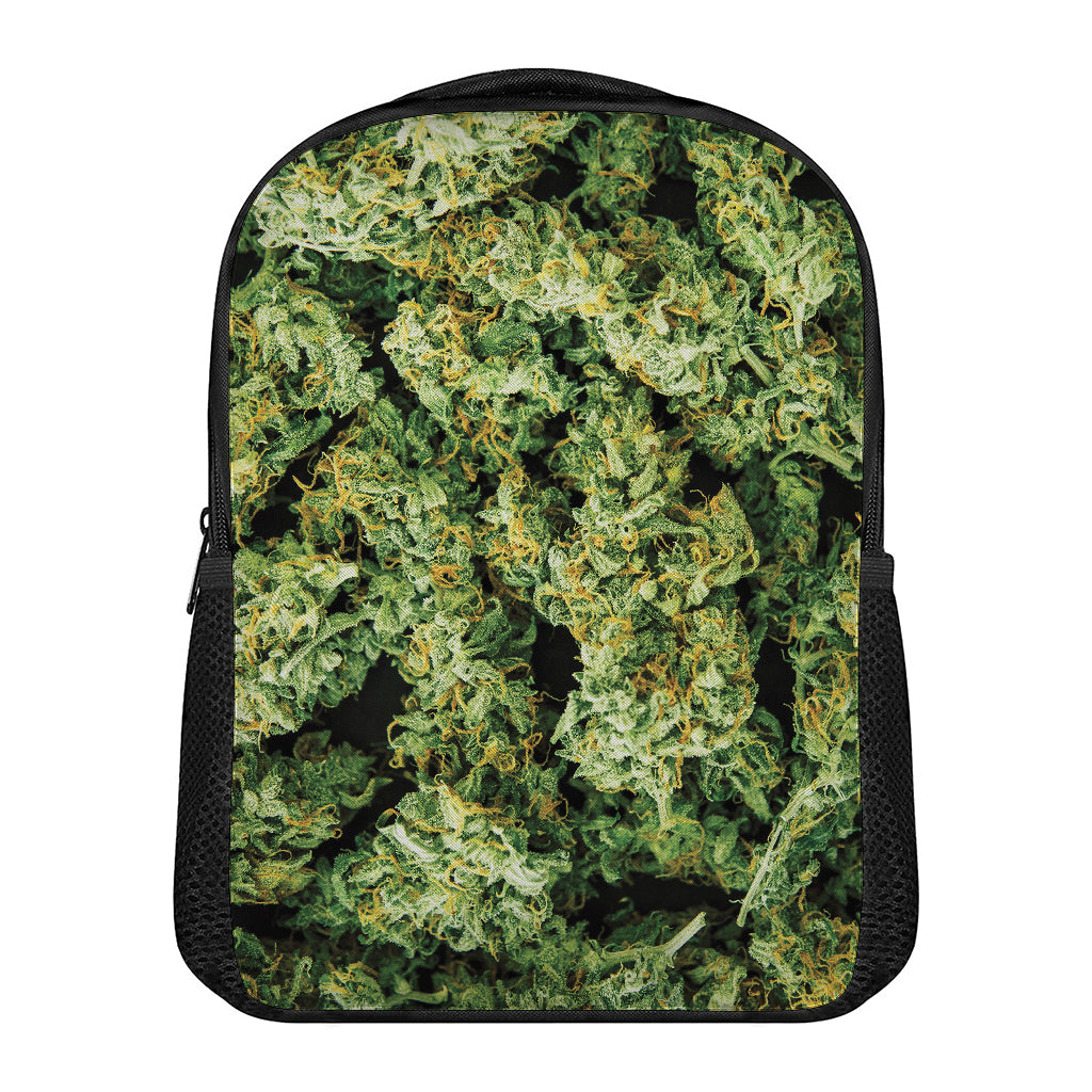 Green Weed Print Casual Backpack