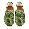 Green Weed Print Casual Shoes