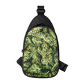 Green Weed Print Sling Bag