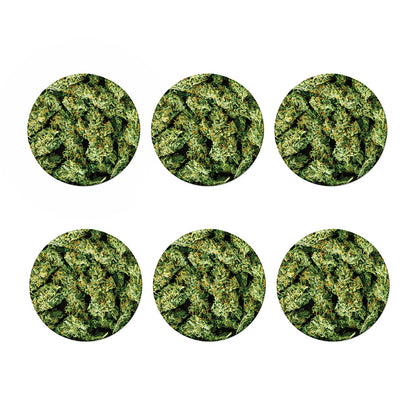 Green Weed Print Coaster Set