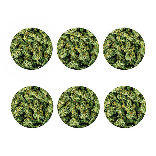 Green Weed Print Coaster Set