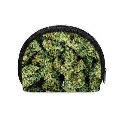 Green Weed Print Coin Purse