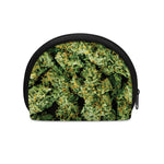 Green Weed Print Coin Purse