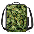 Green Weed Print Crossbody Lunch Bag