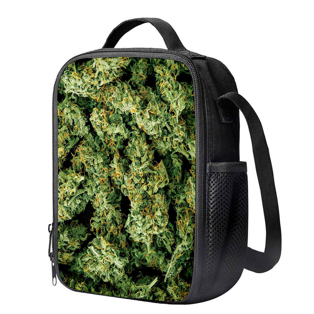 Green Weed Print Crossbody Lunch Bag