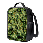 Green Weed Print Crossbody Lunch Bag