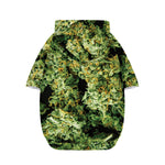 Green Weed Print Dog Zip Up Hoodie