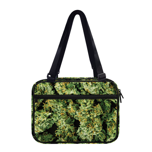 Green Weed Print Double Strap Bible Bag