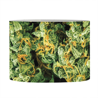 Green Weed Print Drum Lamp Shade
