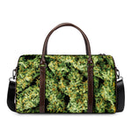 Green Weed Print Duffle Bag