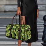 Green Weed Print Duffle Bag