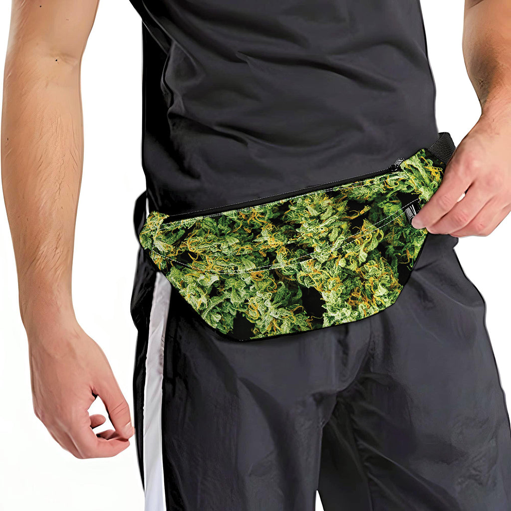 Green Weed Print Fanny Pack
