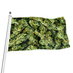 Green Weed Print Flag