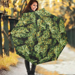 Green Weed Print Foldable Umbrella