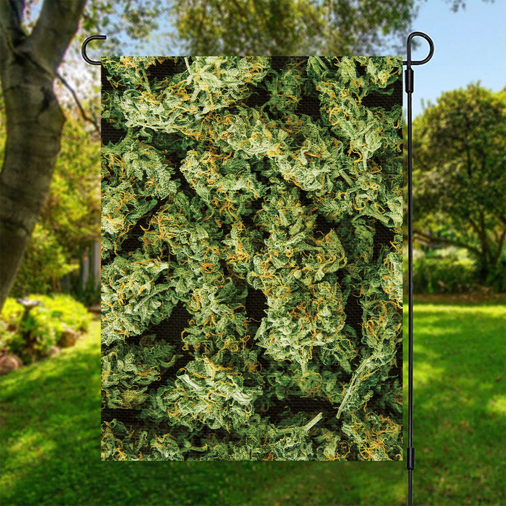 Green Weed Print Garden Flag