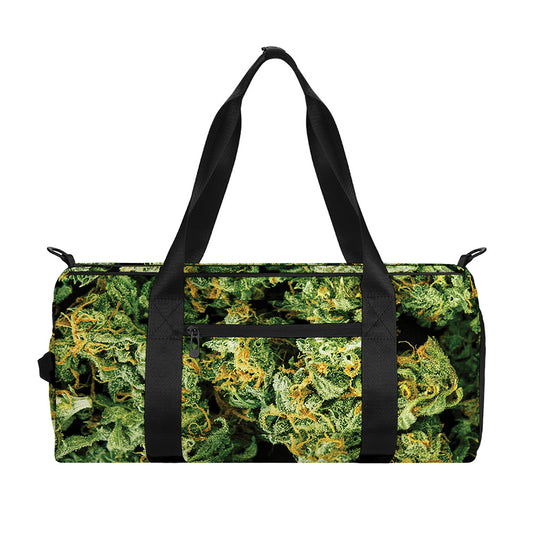 Green Weed Print Gym Bag