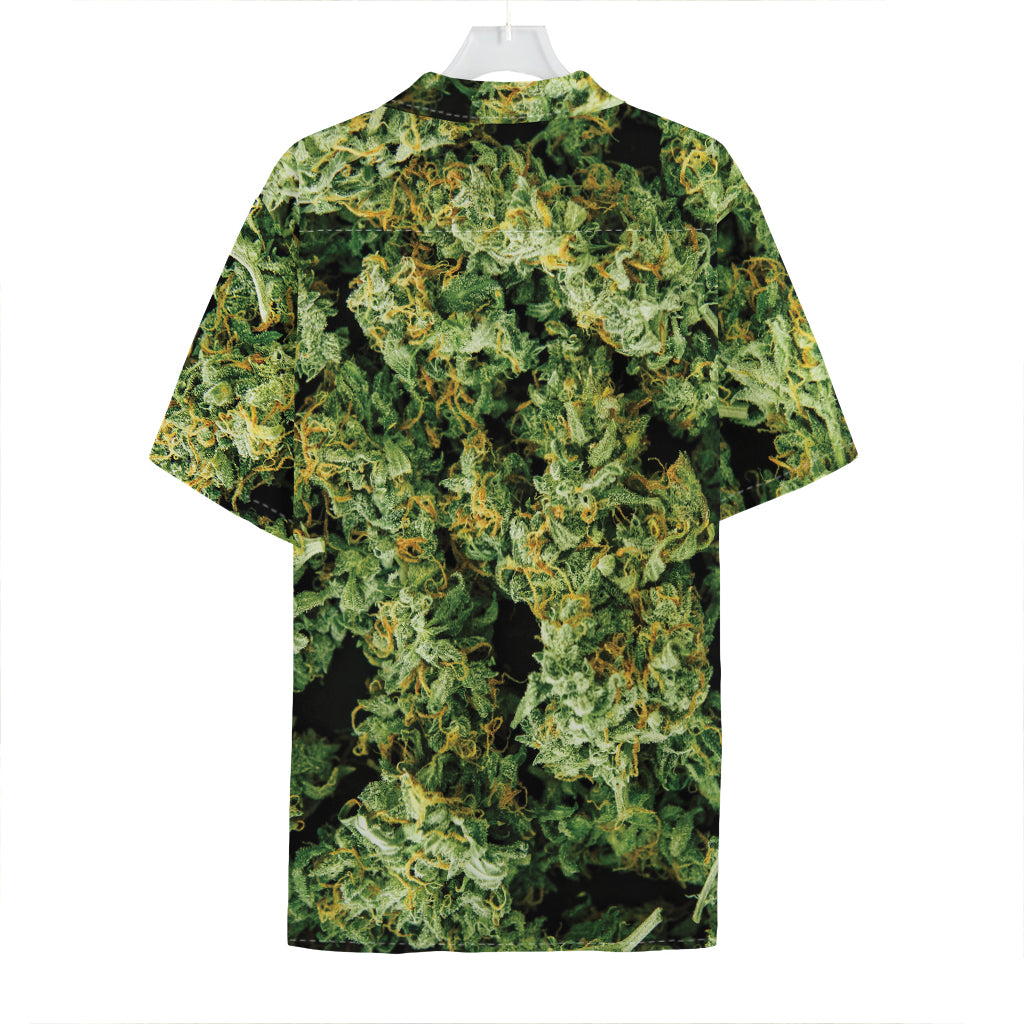 Green Weed Print Hawaiian Shirt