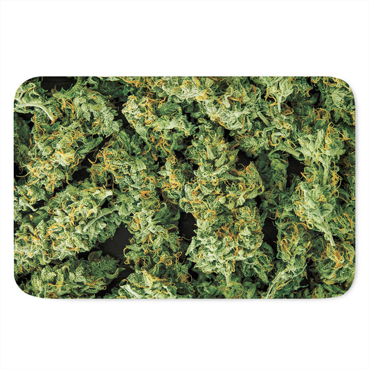 Green Weed Print Indoor Door Mat