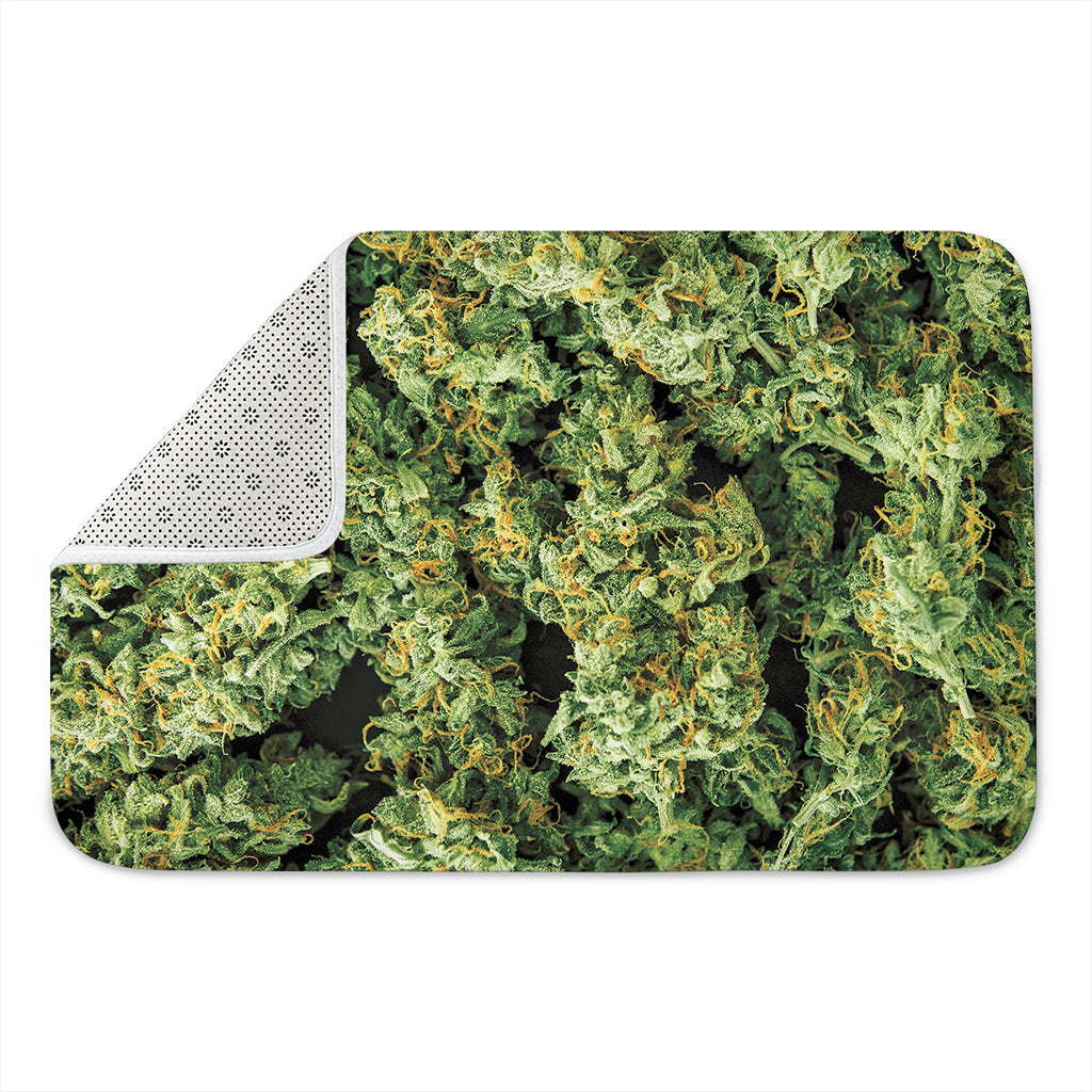 Green Weed Print Indoor Door Mat