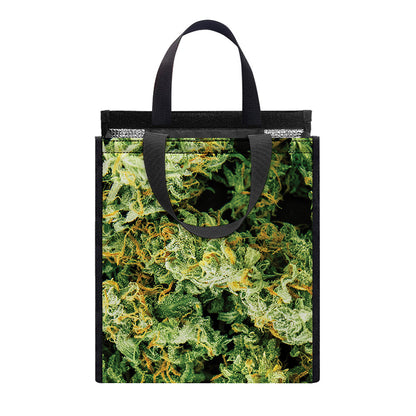 Green Weed Print Insulated Lunch Tote