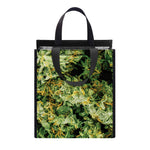 Green Weed Print Insulated Lunch Tote