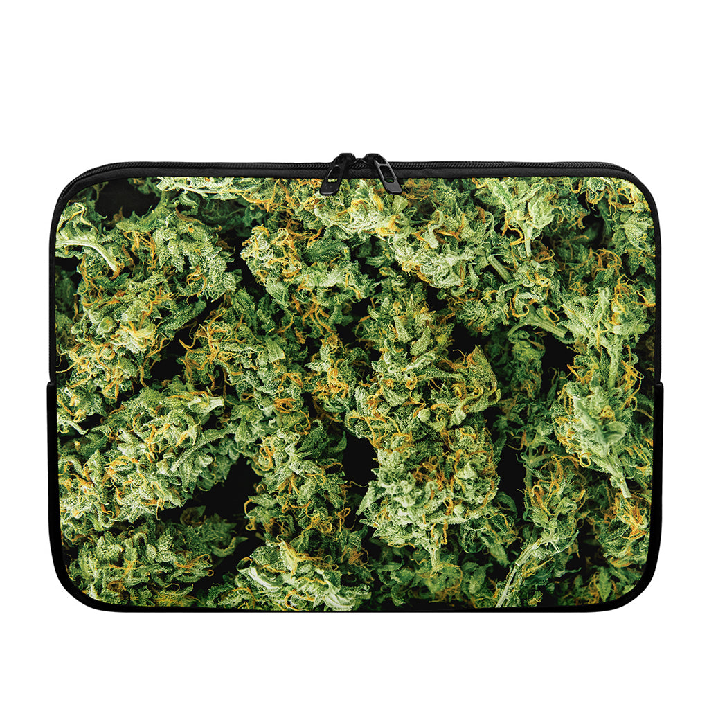 Green Weed Print Laptop Sleeve