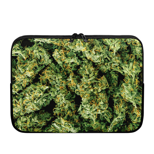 Green Weed Print Laptop Sleeve