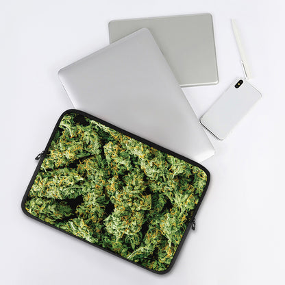 Green Weed Print Laptop Sleeve
