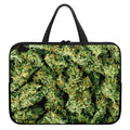 Green Weed Print Laptop Sleeve With Handle