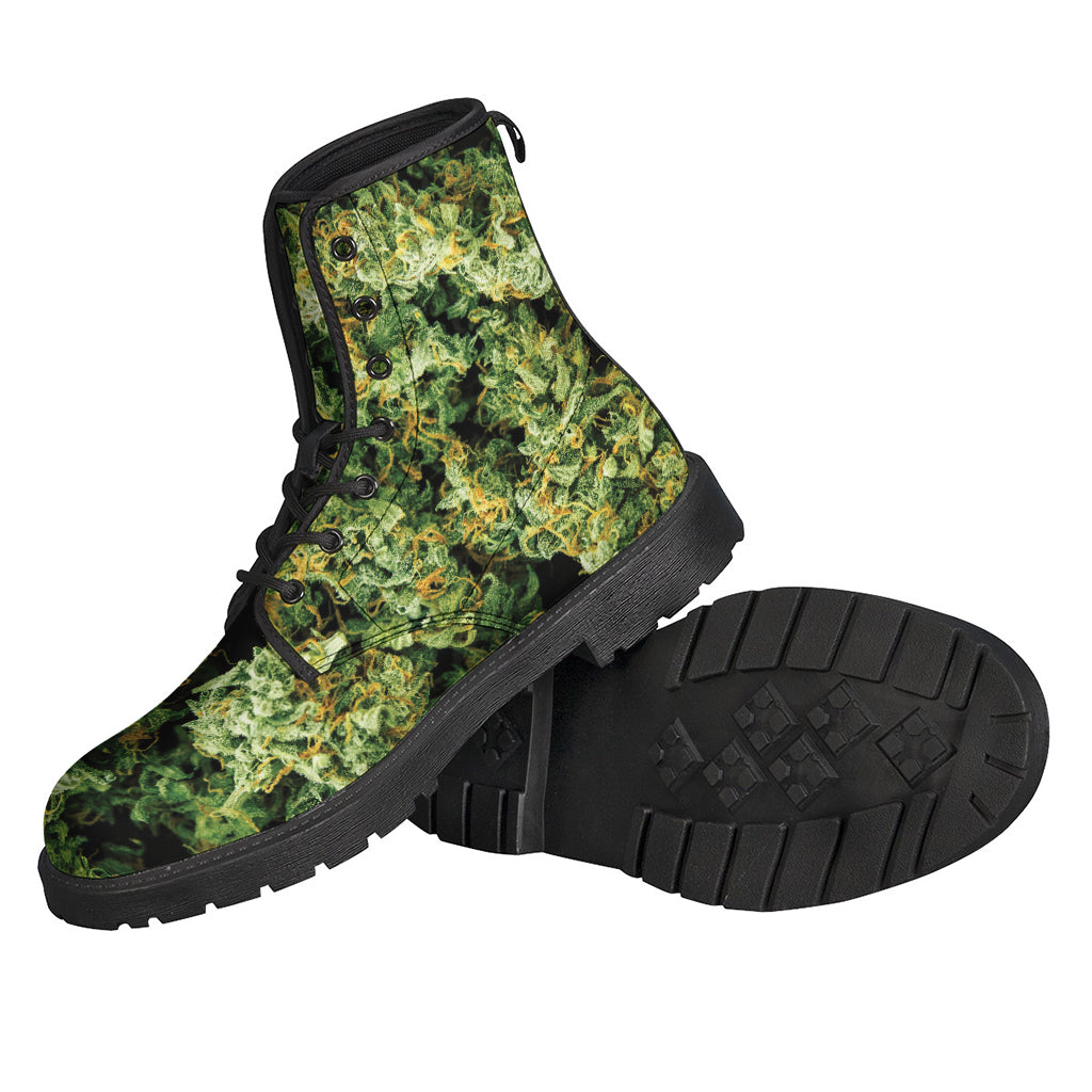 Green Weed Print Backpack