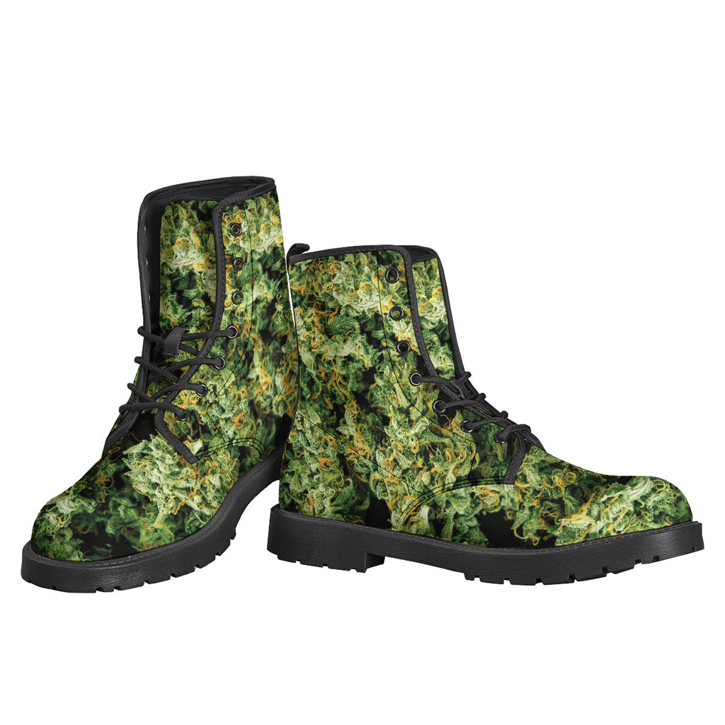 Green Weed Print Backpack