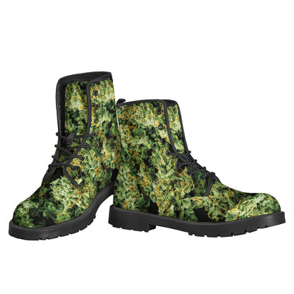 Green Weed Print Backpack