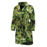Green Weed Print Men's Bathrobe