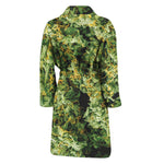 Green Weed Print Men's Bathrobe