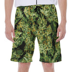 Green Weed Print Men's Beach Shorts
