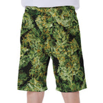 Green Weed Print Men's Beach Shorts