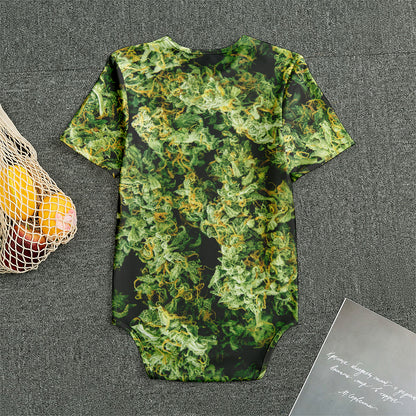 Green Weed Print Men's Bodysuit