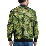 Green Weed Print Men's Bomber Jacket