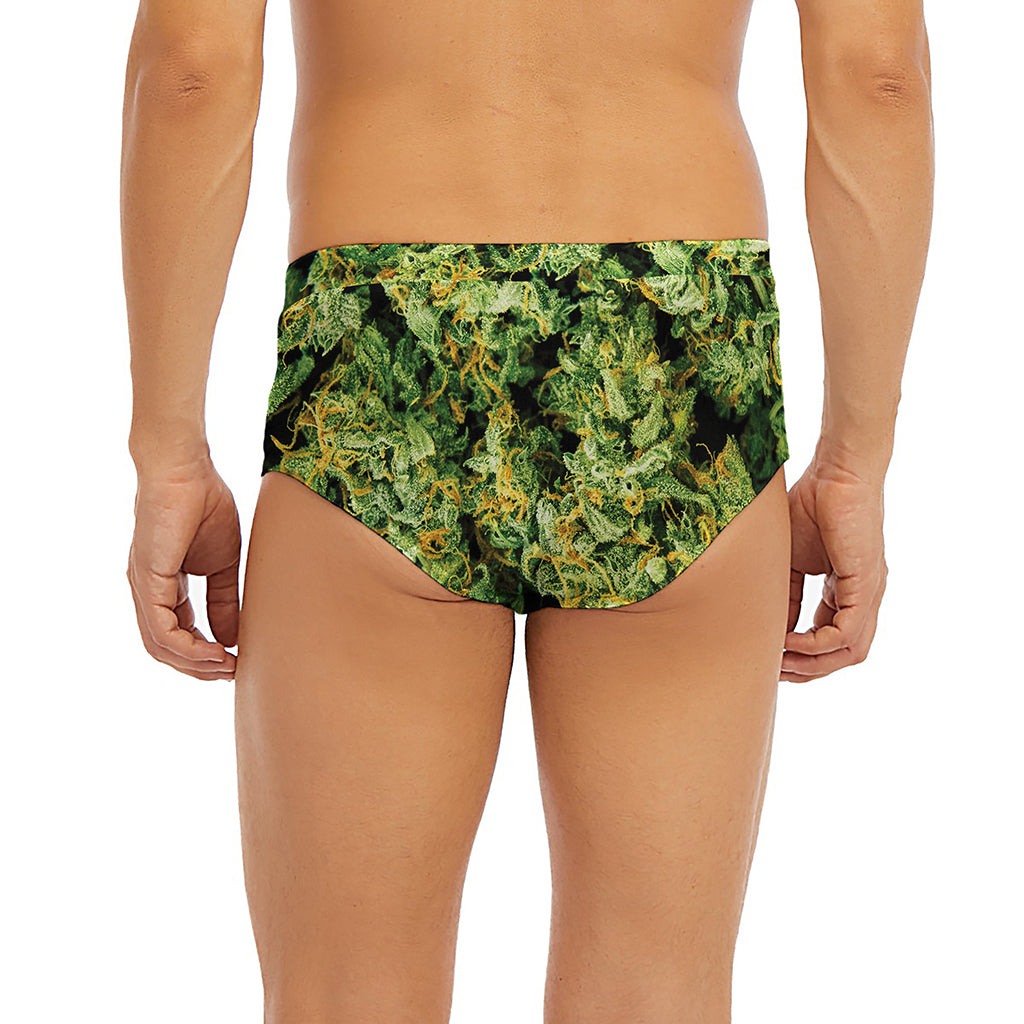 Green Weed Print Men's Briefs