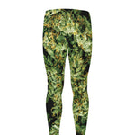 Green Weed Print Men's leggings