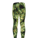 Green Weed Print Men's leggings