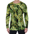 Green Weed Print Men's Long Sleeve T-Shirt